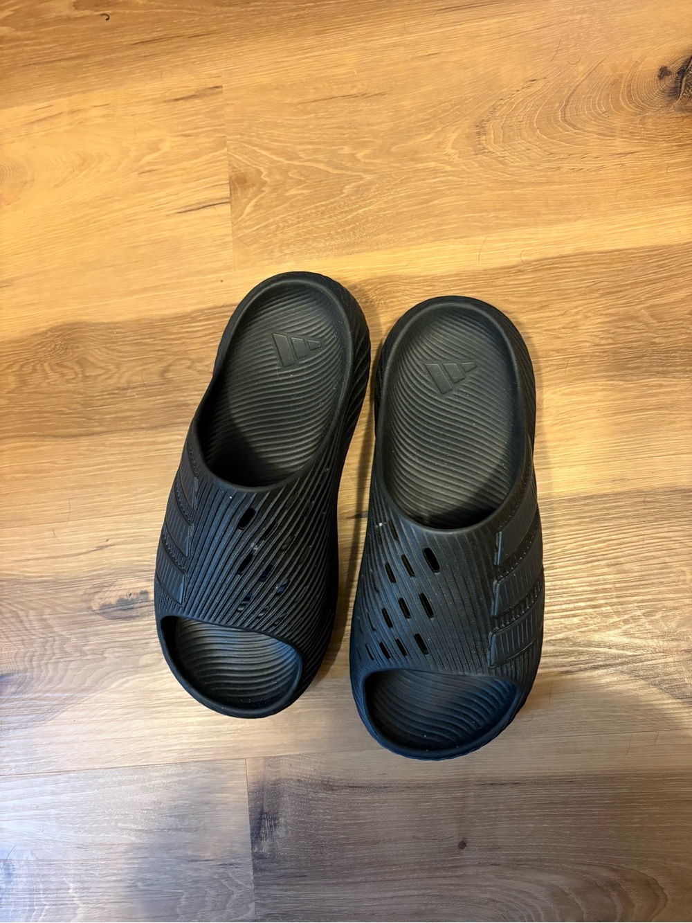 Black Slip-On Shower Slides